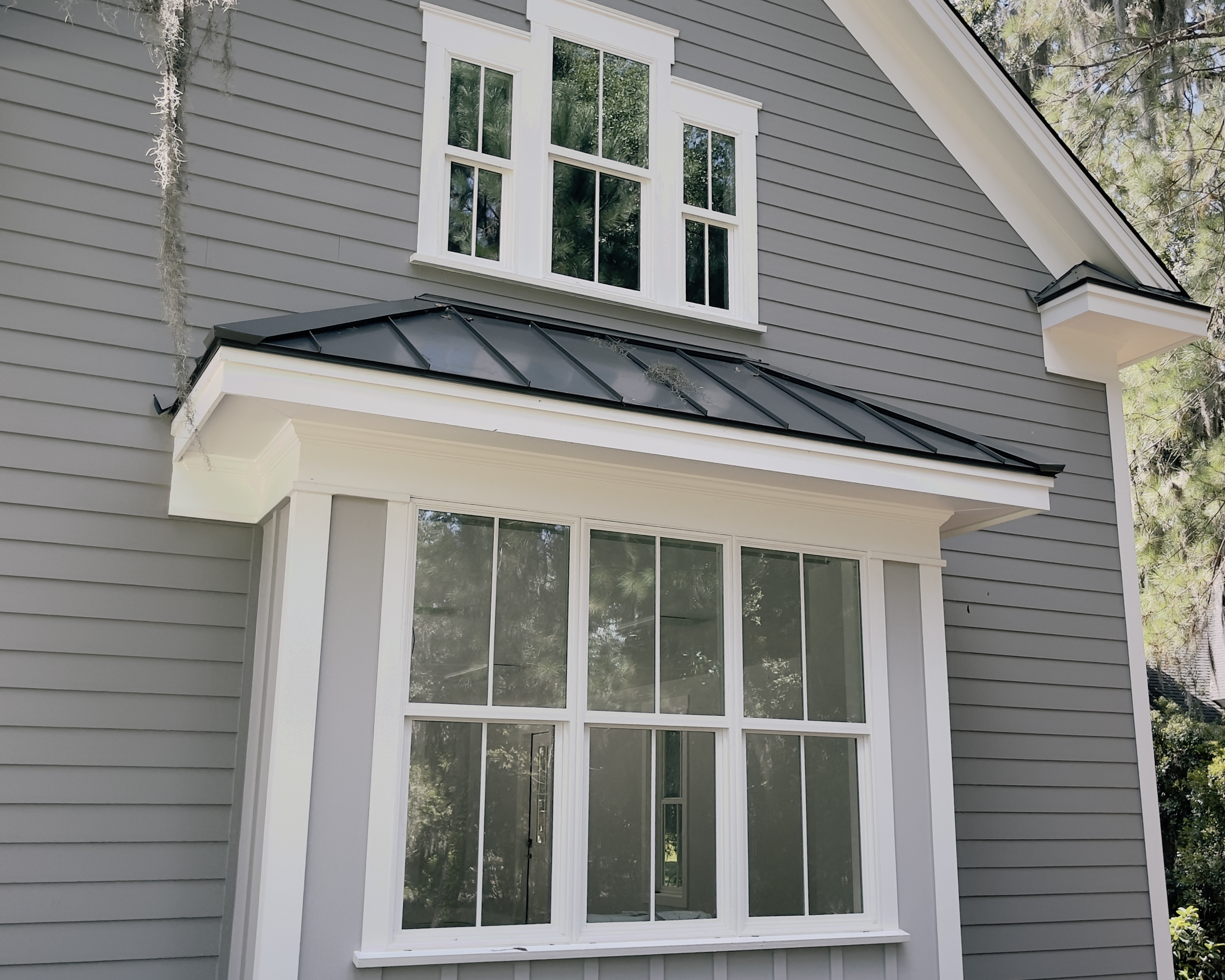 Triple window mulled together in Bay Window