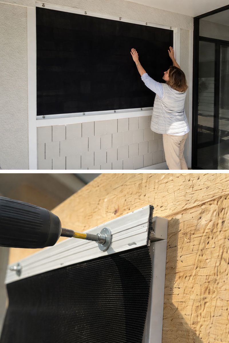 Storm Trim Fabric Panel installation and detail photos